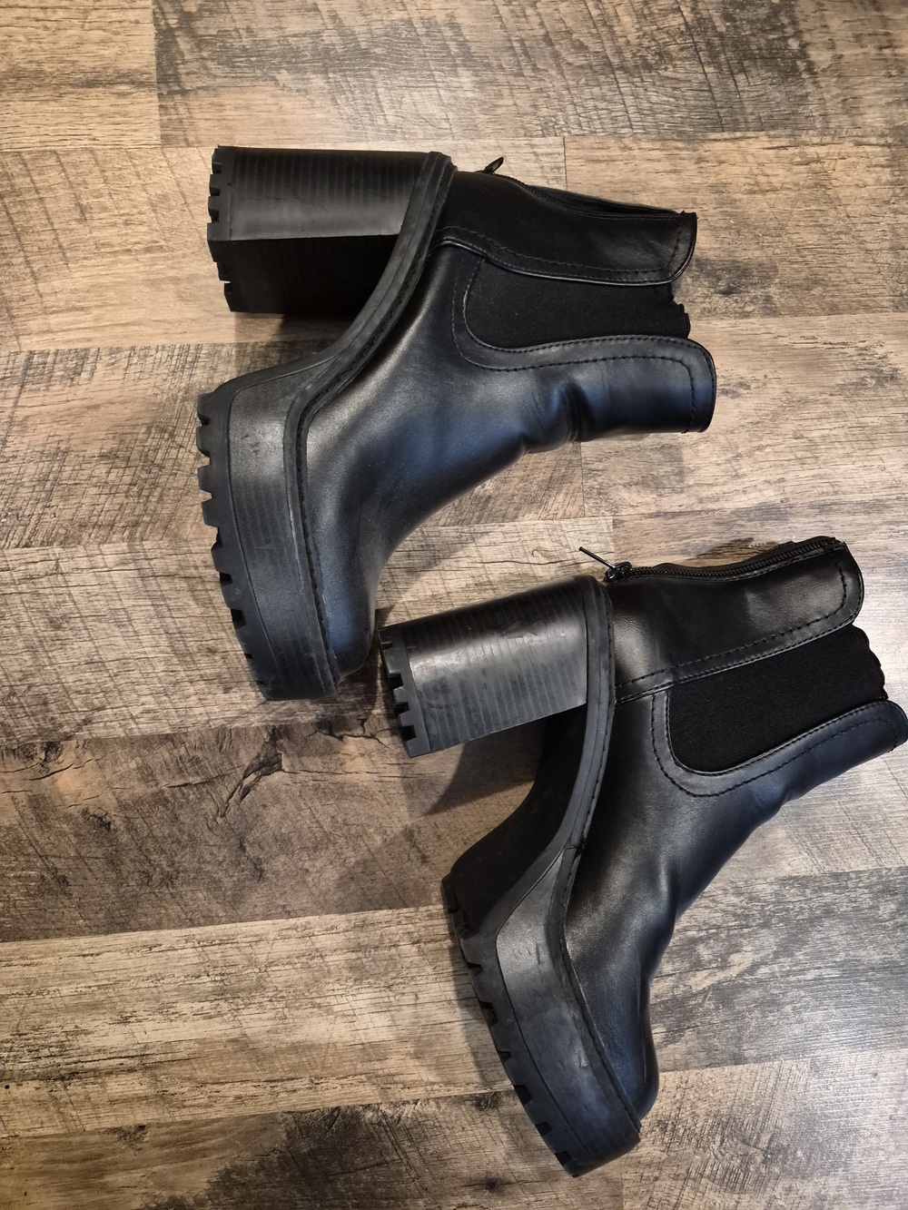 Madden Girl Black Chunky Platform Chelsea Booties